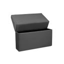 Ver imagem 3 de Cabeceira Baú de Cama Box Madeira Estofada Casal Madri:cinza