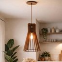 Ver imagem 4 de Jogo 8 Luminárias de Teto Pendentes Cone Mdf Dital Tiffany E27 Bivolt Iluminação Interna