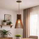 Ver imagem 2 de Jogo 8 Luminárias de Teto Pendentes Cone Mdf Dital Tiffany E27 Bivolt Iluminação Interna