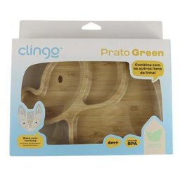 Prato de Bambu com Divisória e Ventosa Elefante - Clingo - 3