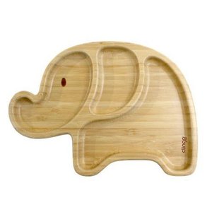 Prato de Bambu com Divisória e Ventosa Elefante - Clingo