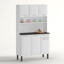 Ver imagem 2 de Armário de Cozinha em Aço 6 Portas 1 Gaveta com Tampo e Nicho 182 x 105cm Rose Itatiaia Branco