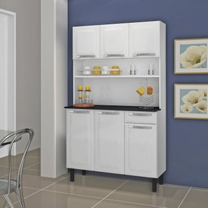 Cozinha Compacta em Aço com Tampo 6 Portas 1 Gaveta 105cm Rose Itatiaia 