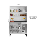Ver imagem 4 de Armário de Cozinha em Aço 6 Portas 1 Gaveta com Tampo e Nicho 182 x 105cm Rose Itatiaia Branco