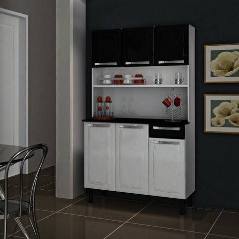 Cozinha Compacta em Aço com Tampo 6 Portas 1 Gaveta 105cm Rose Itatiaia
