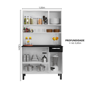 Ver imagem 3 de Cozinha Compacta em Aço com Tampo 6 Portas 1 Gaveta 105cm Rose Itatiaia Branco/Preto