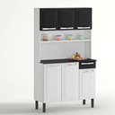 Ver imagem 2 de Cozinha Compacta em Aço com Tampo 6 Portas 1 Gaveta 105cm Rose Itatiaia Branco/Preto