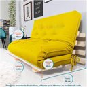 Ver imagem 7 de Sofa Cama Casal Futon Oriental Amarelo com Madeira Maciça.