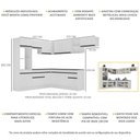 Ver imagem 4 de Armário de Cozinha Completa de Canto com Rodapé Veneza Multimóveis Mp2083.964 Branco/preto