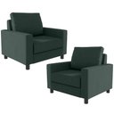 Ver imagem 1 de Kit 2 Poltronas Decorativas para e Recepção Malta L02 Linho Verde Musgo - Lyam