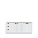 Ver imagem 2 de Cozinha Compacta Modulada 100% MDF 2 Balcões e 1 Tampo com Furo para Cooktop Branca/Calcare Emily