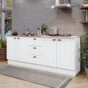 Ver imagem 1 de Cozinha Compacta Modulada 4 Portas 3 Gavetas Emily Branco/HP/Calcare