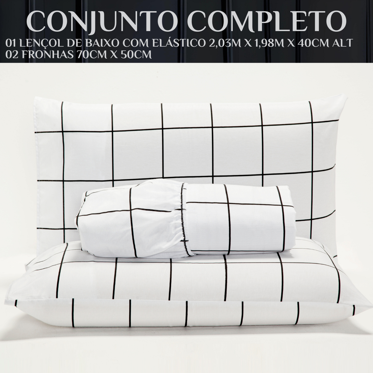 Conjunto Cama Casal King Size Aisha Estampado 100% Algodão Atual:branco - 5