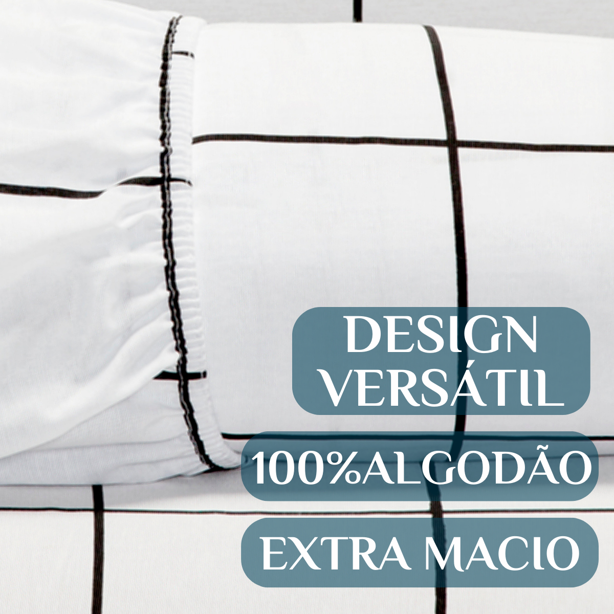 Conjunto Cama Casal King Size Aisha Estampado 100% Algodão Atual:branco - 3