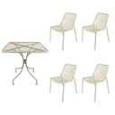 Ver imagem 1 de Conjunto Mesa para Jardim 70x70cm Tampo em Aço e 4 Cadeiras sem Braço Una OR Design