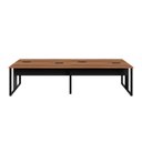 Ver imagem 4 de Mesa de Escritório Plataforma 3,0m 4 Pessoas Ng Pés Metal F5 Cor:nogal com Preto