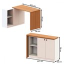 Ver imagem 4 de Mesa Escrivaninha Versa Home com Tampo Multifuncional 2 Portas Freijó/branco - Telasul