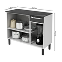 Ver imagem 3 de Balcão Cozinha em Aço 3 Portas 1 Gaveta 105cm com Tampo Rose Itatiaia Branco/Preto