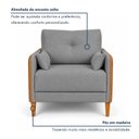 Ver mais imagens de Kit 2 Poltronas Linho Premium com Couro Base Madeira Maciça Inova