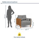 Ver imagem 3 de Kit 2 Poltronas Linho Premium com Couro Base Madeira Maciça Inova