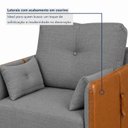 Ver imagem 6 de Kit 2 Poltronas Linho Premium com Couro Base Madeira Maciça Inova