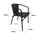 Ver imagem 5 de Kit Conjunto 4 Cadeira de Junco Área Piscina Jardim Terraço em Aço Fibra Sintética