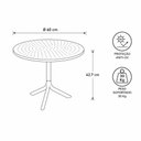 Ver imagem 4 de Mesa de Apoio Livy Aurah Redonda Tampo em Polipropileno Estrutura em Alumínio Azul Petróleo