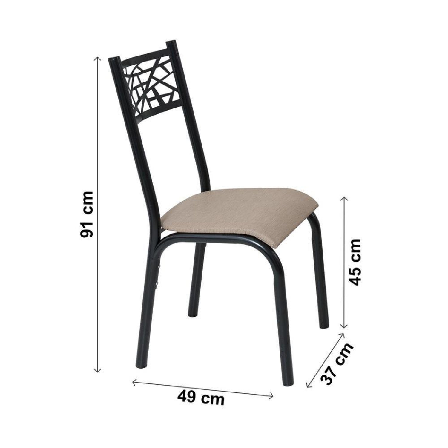 Conjunto Sala de Jantar Mesa Jade 120x75cm Tampo Vidro com 4 Cadeiras  - 3