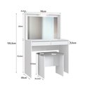 Ver imagem 3 de Penteadeira Camarin com 2 Gavetas e Banco Estofado Branco