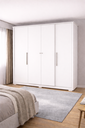 Ver imagem 1 de Guarda Roupa Casal 4 Portas 2 Gavetas Mônaco Espresso Móveis Branco