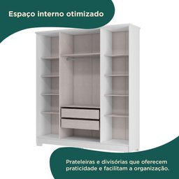 Guarda Roupa Casal 4 Portas 2 Gavetas Mônaco Espresso Móveis - 1
