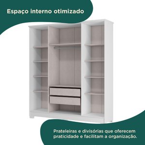 Guarda Roupa Casal 4 Portas 2 Gavetas Mônaco Espresso Móveis