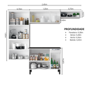 Ver imagem 3 de Cozinha Compacta Modulada em Aço 4 Peças 10 Portas 1 Gaveta 1 Nicho Rose Itatiaia Branco