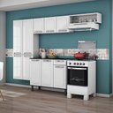 Ver imagem 1 de Cozinha Compacta Modulada em Aço 4 Peças 10 Portas 1 Gaveta 1 Nicho Rose Itatiaia Branco
