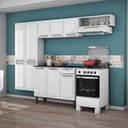 Ver imagem 1 de Cozinha Compacta em Aço 4 Peças 10 Portas 1 Gaveta 1 Nicho Rose Itatiaia