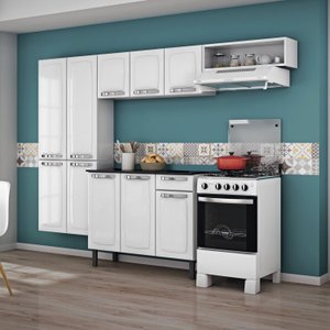 Cozinha Compacta em Aço 4 Peças 10 Portas 1 Gaveta 1 Nicho Rose Itatiaia