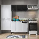 Ver imagem 1 de Cozinha Compacta Modulada em Aço 4 Peças 10 Portas 1 Gaveta 1 Nicho Rose Itatiaia Preto/Branco
