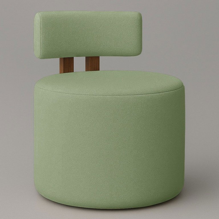 Poltrona Recepção Organica Almyra - Tecido Boucle - Verde Claro