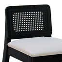 Ver imagem 5 de Banqueta Média Gabi Madeira Maciça Telinha - Preto Assento Estofado Linho Bege