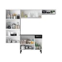 Ver imagem 3 de Cozinha Compacta Modulada em Aço 4 Peças 10 Portas 1 Gaveta 1 Nicho Rose Itatiaia Branco/Preto