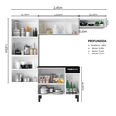 Ver imagem 2 de Cozinha Compacta Modulada em Aço 4 Peças 10 Portas 1 Gaveta 1 Nicho Rose Itatiaia Branco/Preto