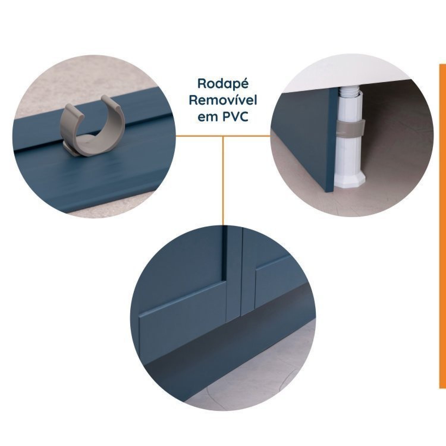 Cozinha Modulada Compacta 4 Peças com Armário Aéreo 2 Portas Vidro Arizona CabeCasa MadeiraMadeira - 15