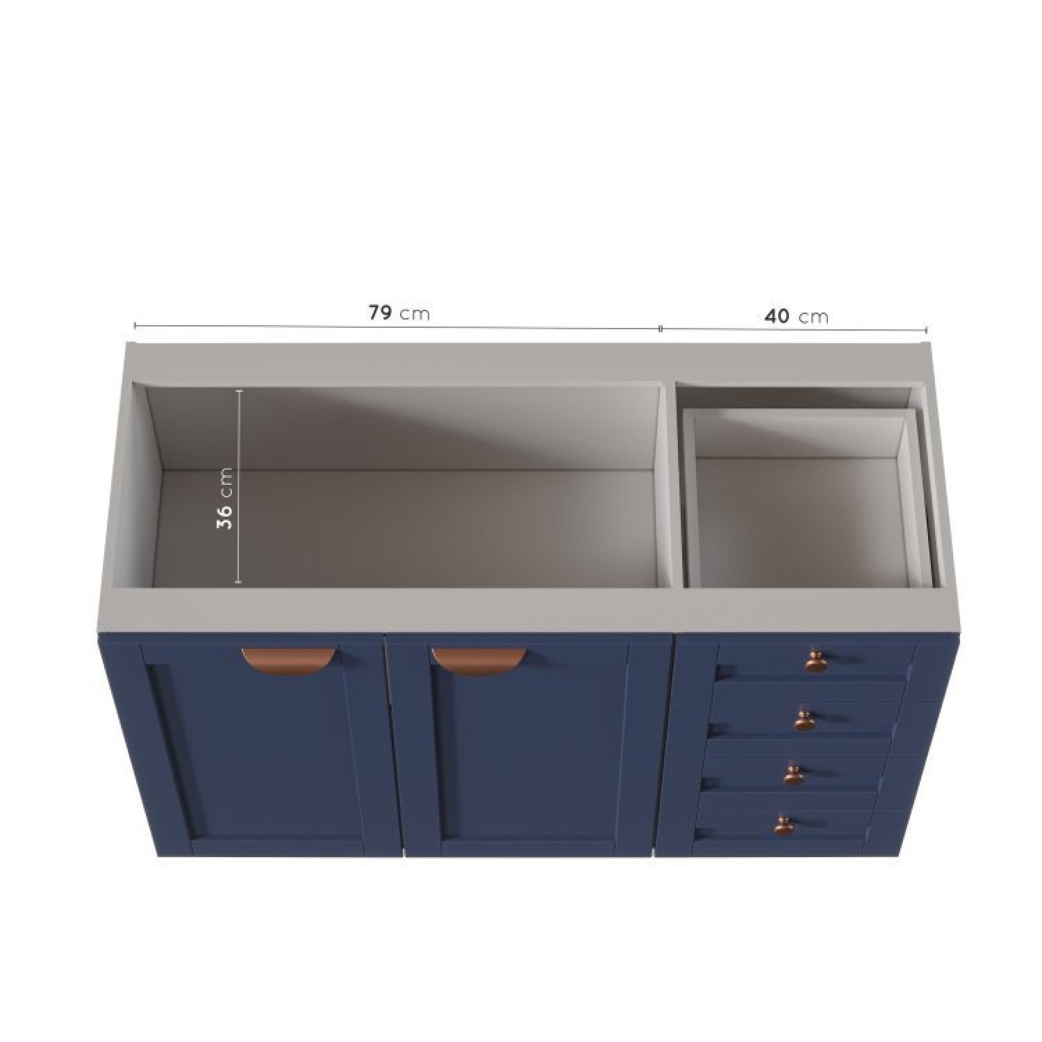 Cozinha Modulada Compacta 4 Peças com Armário Aéreo 2 Portas Vidro Arizona CabeCasa MadeiraMadeira - 12
