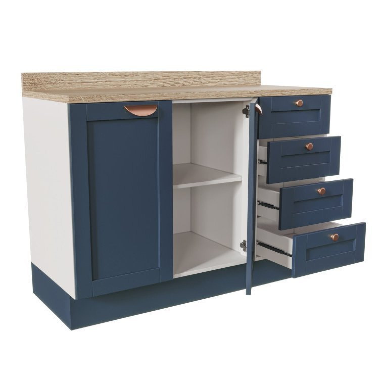 Cozinha Modulada Compacta 4 Peças com Armário Aéreo 2 Portas Vidro Arizona CabeCasa MadeiraMadeira - 10