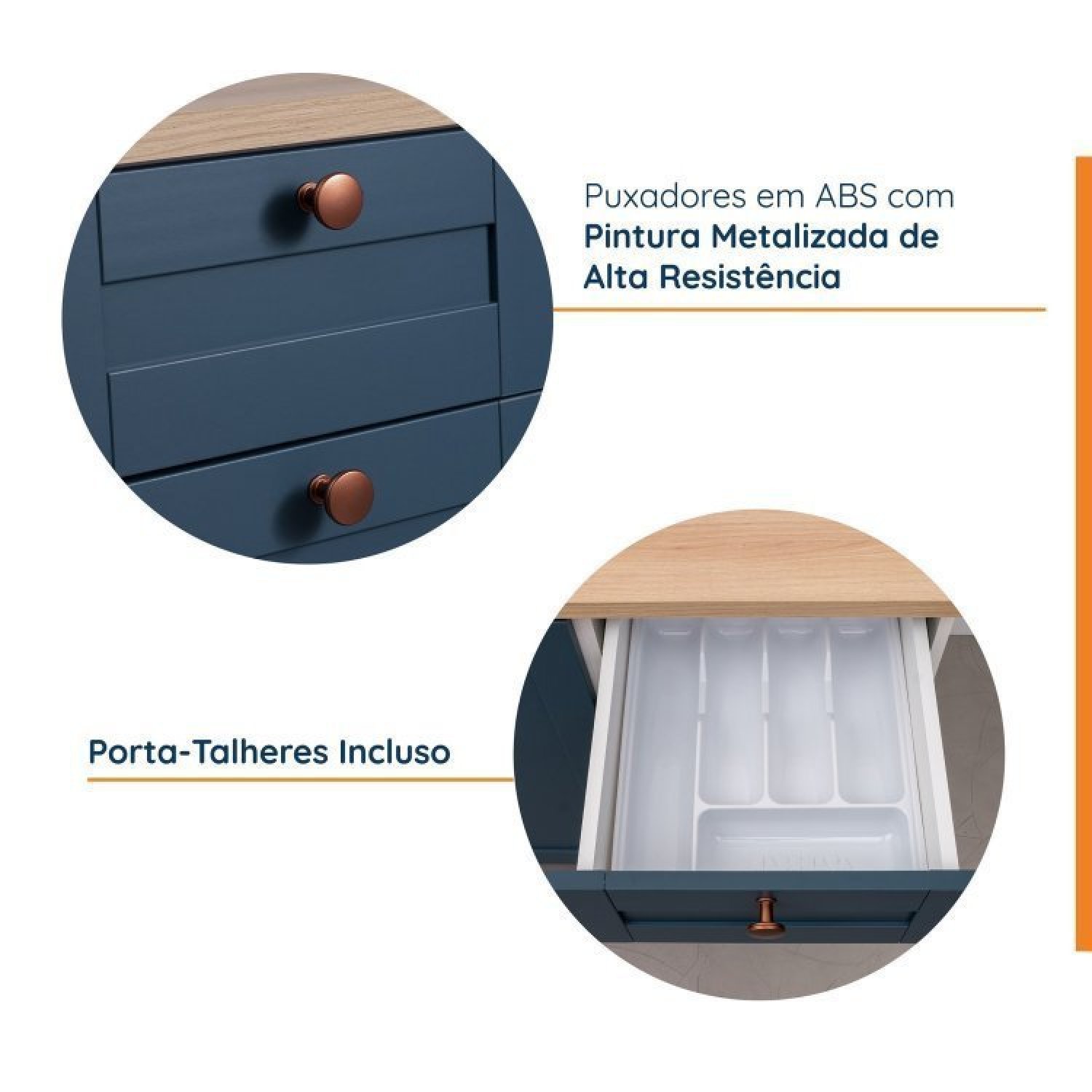 Cozinha Modulada Compacta 4 Peças com Armário Aéreo 2 Portas Vidro Arizona CabeCasa MadeiraMadeira - 7