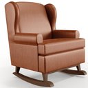 Ver imagem 1 de Poltrona De Amamentação Com Balanço Malu Base De Madeira P02 Couríssimo Camel - Lyam Decor