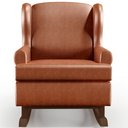 Ver imagem 3 de Poltrona De Amamentação Com Balanço Malu Base De Madeira P02 Couríssimo Camel - Lyam Decor