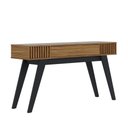 Ver imagem 1 de Buffet Aparador Orlando 136cm 1 Gaveta Pés Madeira Divisor de Ambientes Noce Milano
