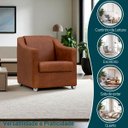 Ver imagem 2 de Poltrona Decorativa para Sala Recepção Manicure Barbearia Mila Tecido Corino Pés de Plástico Cromado