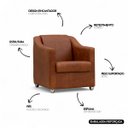 Ver imagem 6 de Poltrona Decorativa para Sala Recepção Manicure Barbearia Mila Tecido Corino Pés de Plástico Cromado